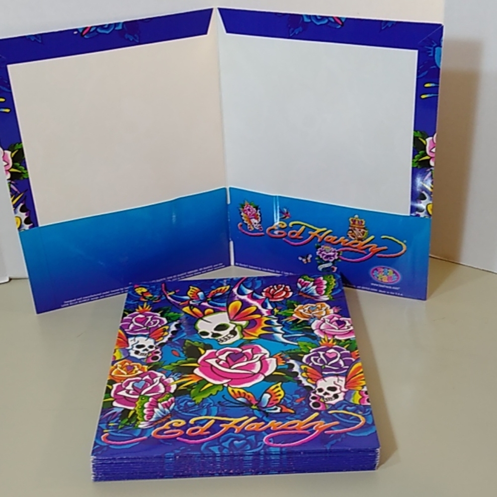 Ed Hardy by Lisa Frank School Folders lot of 11